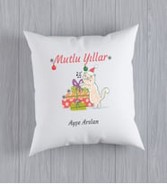 Kişiye Özel Yılbaşı Temalı Saten Yastık 2