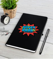 BK Gift Kişiye Özel Süper Baba Siyah Defter Kalem Seti-2