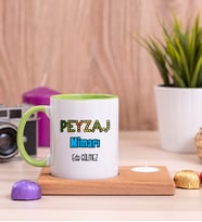 Peyzaj Mimarı Ahşap Altlıklı Mumlu Yeşil Kupa Bardak
