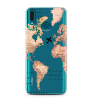Transparan Harita Tasarım Süper Şeffaf Silikon Telefon Kılıfı Huawei Y9 (2019)