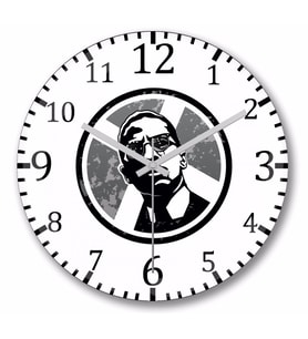 Malcom X Duvar Saati Bombeli Gercek Cam