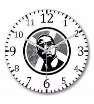 Malcom X Duvar Saati Bombeli Gercek Cam