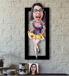 BK Gift Kişiye Özel Pamuk Prenses Karikatürlü 3D Ahşap Tablo