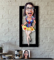 BK Gift Kişiye Özel Pamuk Prenses Karikatürlü 3D Ahşap Tablo
