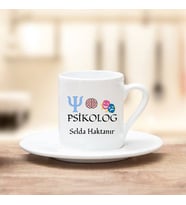 Psikolog Türk Kahvesi Fincanı (Beyaz)