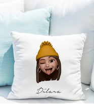 Emoji Kız Stiker Yastığı Kişiye Özel