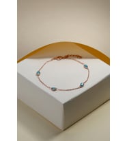 Elmas Kesim Lapis Taşlı " DAMLA " Tasarım Bileklik (Rose)