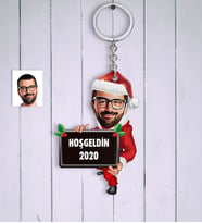 BK Gift Kişiye Özel Bay Yılbaşı Karikatür Anahtarlık