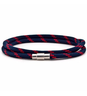 LACİVERT KIRMIZI PARACORD ÜÇ SIRA SARMA ERKEK BİLEKLİK BT545