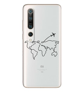 Çizgi Harita Tasarımlı Süper Şeffaf Silikon Telefon Kılıfı Xiomai Mi10- Mi 10 Pr
