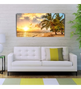 Kayıp Ada Canvas  Tablo (60X120) (Açık Yeşil)