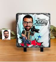 BK Gift Kişiye Özel Bay Fotoğraf Sanatçısı Karikatürlü Dekoratif Doğal Taş  1