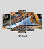 Binalar100x60 Mdf Yüksek Kalite Uv Baskı Beş Parça Tablo