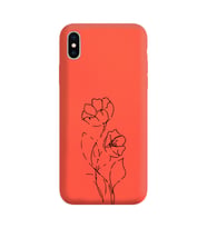 Iphone Xs Çizgi Tasarımlı Turuncu Lansman Telefon Kılıfı