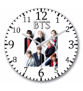 Bangtan Boys BTS Duvar Saati Bombeli Gercek Cam