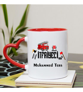 İtfaiyeci Kupa Bardağı Kalpli