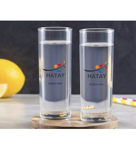 BK Gift Kişiye Özel Renkli Baskılı Hatay Tasarımlı Turistik İkili Vodka Bardağı-1 (Beyaz)