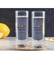 BK Gift Kişiye Özel Renkli Baskılı Hatay Tasarımlı Turistik İkili Vodka Bardağı-1 (Beyaz)