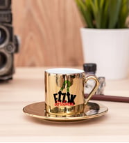 Fizik Öğretmeni Gold Türk Kahvesi Fincanı