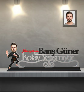 Kişiye Özel Sporcu Karikatürlü Kolay Yetişmiyor Ahşap Biblo Bay-11