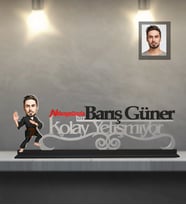 Kişiye Özel Sporcu Karikatürlü Kolay Yetişmiyor Ahşap Biblo Bay-11