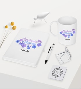 BK Gift Kişiye Özel Öğretmenler Gününüz Kutlu Olsun Temalı Beyaz Defter Kalem Kupa Ayna Seti - 3