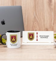 Kara Kuvvetleri Siyah Kupa Bardak Ve Masa İsimliği Hediye Seti