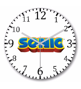 Sonic   Duvar Saati Bombeli Gercek Cam