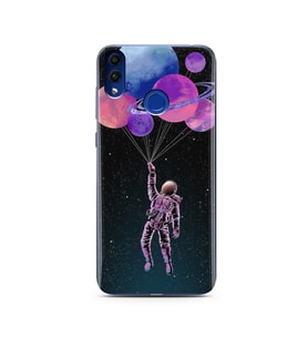 Uzay Balon Tasarım Süper Şeffaf Silikon Telefon Kılıfı Huawei Honor 8C 