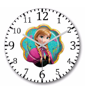 Disney Frozen Anna Duvar Saati Bombeli Gercek Cam