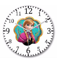 Disney Frozen Anna Duvar Saati Bombeli Gercek Cam