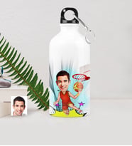 BK Gift Kişiye Özel Bay Basketbolcu Karikatürlü Metal Suluk 500 Ml 1