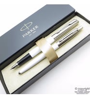 Parker Jotter Original Beyaz Dolma Kalem + Tükenmez Kalem Set  İsme Özel Kalem  Hediyelik Kalem