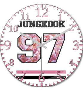 Bts Jungkook 97 Duvar Saati Bombeli  Gercek Cam