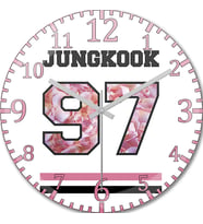 Bts Jungkook 97 Duvar Saati Bombeli  Gercek Cam