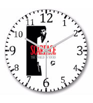 Scarface The World is Yours Duvar Saati Bombeli Gercek Cam
