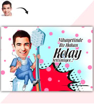 BK Gift Kişiye Özel Bay Diş Hekimi Karikatür Baskılı Yaş Pasta İçin Yenilebilir Şekerli Kağıt  2(Sadece Kağıt)