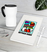 BK Gift Kişiye Özel Canım Babam Beyaz Defter Kalem Termos Mug Seti-3 (Model 1)