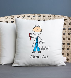 Erkek Diş Hekimi Karikatürü Yastık