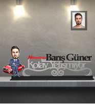 Kişiye Özel Patron Karikatürlü Kolay Yetişmiyor Ahşap Biblo Bay-15