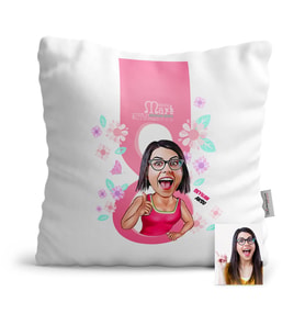 BK Gift Kişiye Özel Kadınlar Günü Temalı Karikatür  Yastık  5
