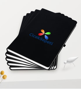 Firmalara Özel 10 Adet Logolu Siyah Defter