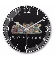 Zombie Friends Duvar Saati Bombeli Gercek Cam