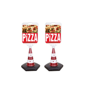 Pizza Temalı Reklam Ve Uyarı Dubası 2 Adet