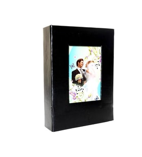 100'lük 13x18cm. Siyah Deri Pencereli Fotoğraf Albümü