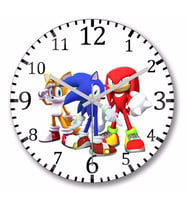 Knuckles Sonic Chaos  Duvar Saati Bombeli Gercek Cam