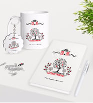 BK Gift Kişiye Özel Yılın En İyi Matematik Öğretmeni Kupa Anahtarlık Beyaz Defter Kalem Hediye Seti (Model 1)