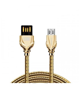 Earldom Android Telefonlar İçin 3A Data ve Zırhlı Hızlı Şarj Kablo Gold Metal    