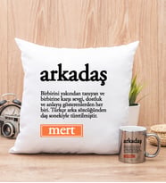 Arkadaş Kelime Anlamı Yastık ve Silver Kupa Bardak