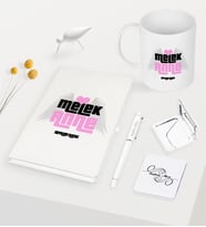 BK Gift Kişiye Özel Melek Anne Beyaz Defter Kalem Kupa Ayna Seti (Model 1)